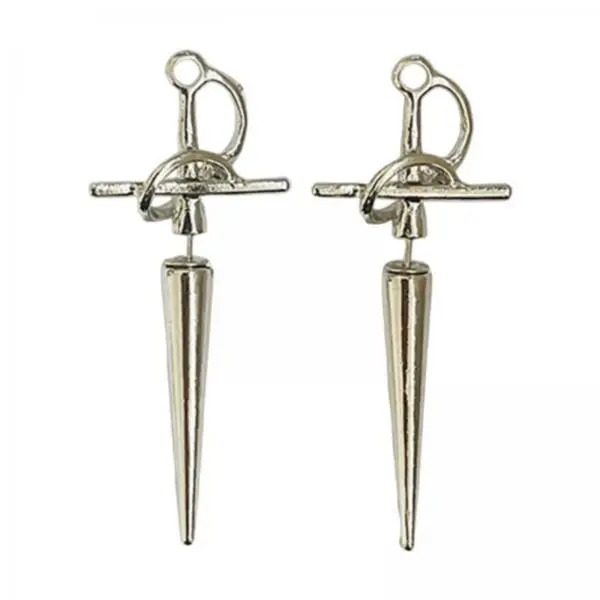 Alloy Gothic Sword Earrings Stud Bold Vintage Punk Statement Accessory for Halloween Looks