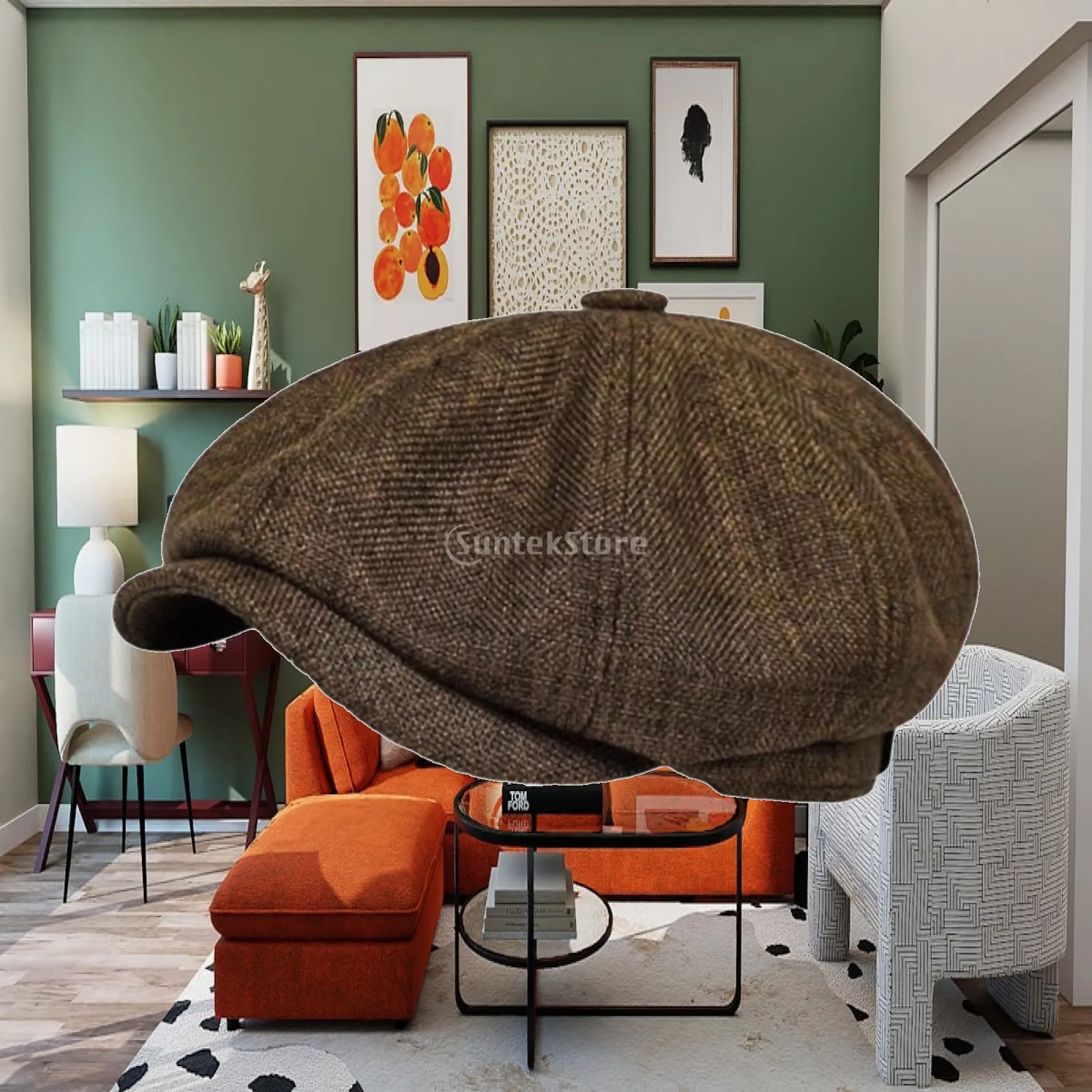 Unisex Octagonal Beret Hat Linen Material Cabbie Cap for Golf Driving Outdoor Activities Fashion Solid Color Spring Summer
