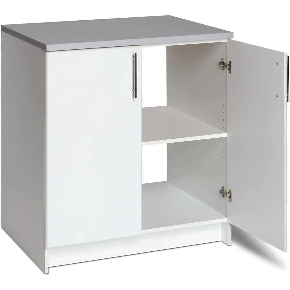 32" Storage Cabinet, White Storage Cabinet, Base Cabinet, Bathroom Cabinet with 1 Adjustable Shelf 24" D x 32" W x 36" H