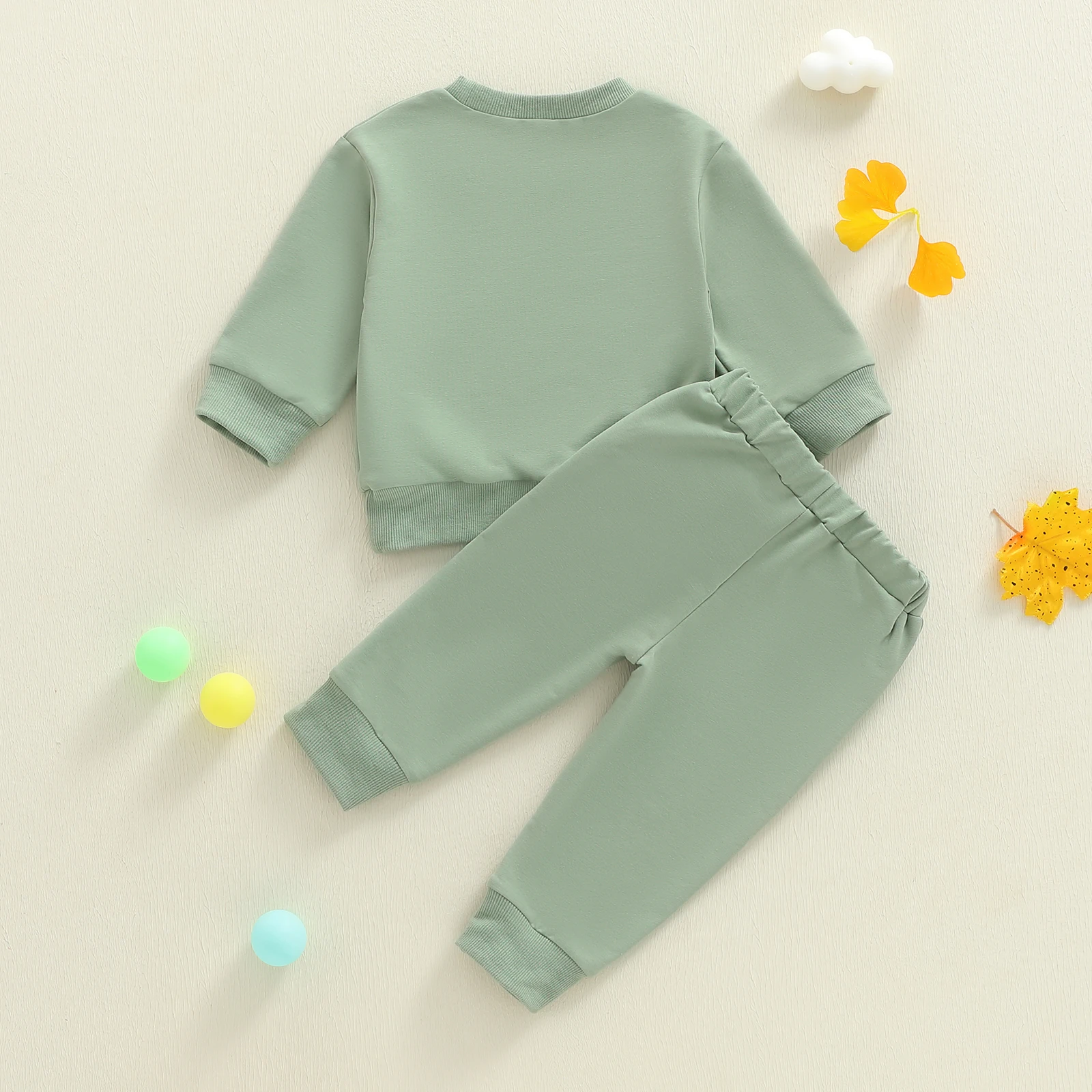 

Kids Boys 2-piece Outfit Toddler Fashion Long Sleeve Embroidery Tennis Racket Sweatshirt with Sweatpants Fall Outfit