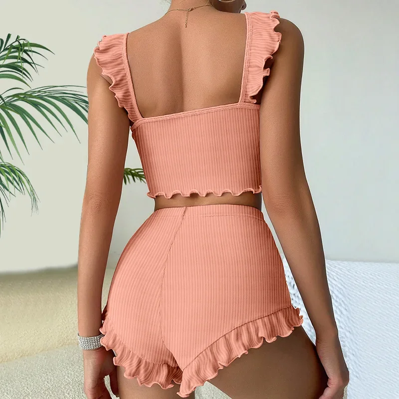 New Summer Lightweight Pajamas Women Sexy Style Pajamas Halter Nightgown Satin Lace Side Nightgown Comfortable Leisure Pajamas