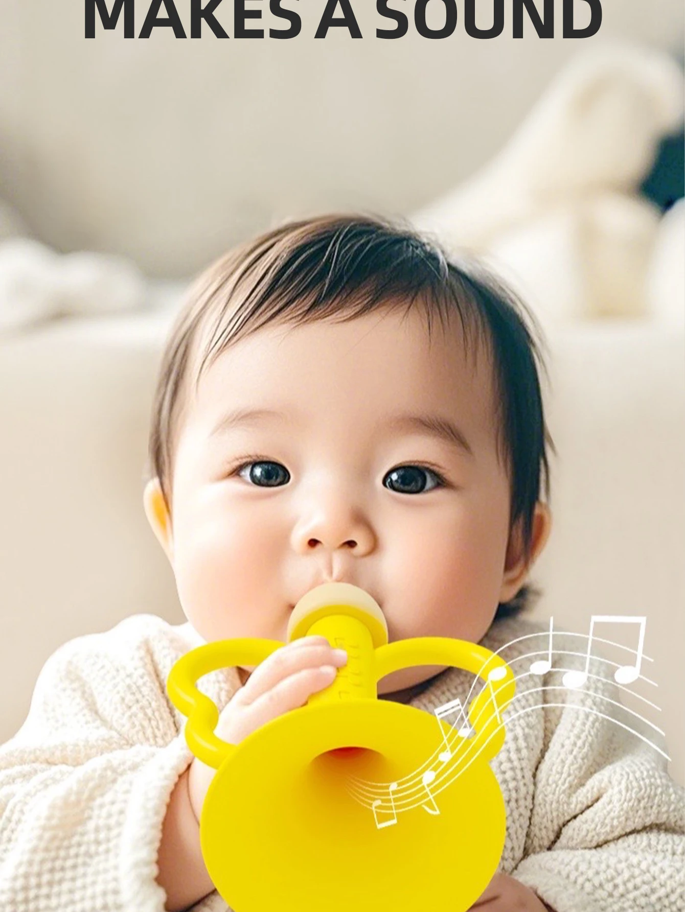Kinder-Silikon-Trompete als Musikinstrument zum Blasen, Kauen und Spielen, als Frühbildungsspielzeug und Intelligenzspielzeug – Detail 4