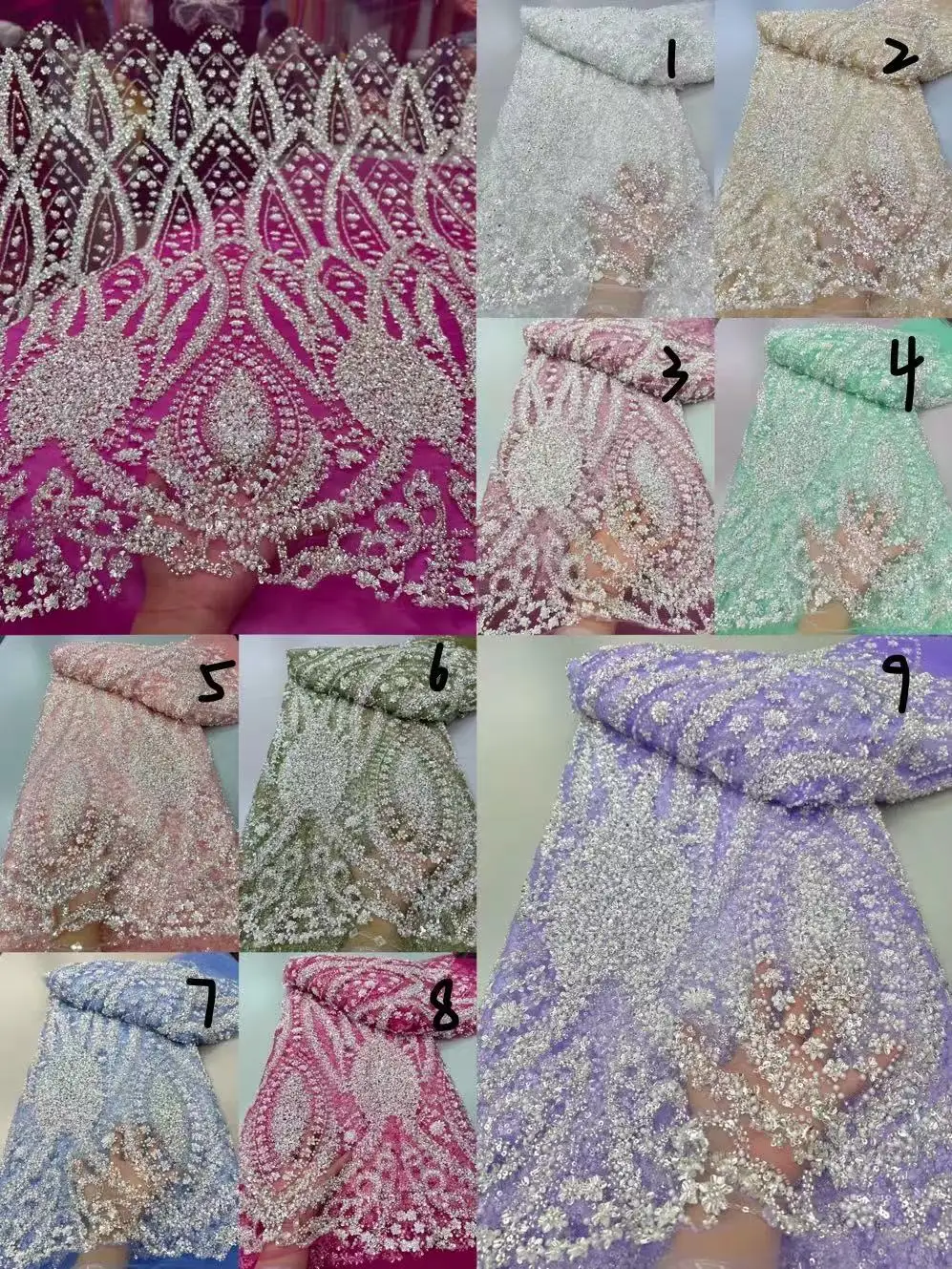 

New Promotion Heavy Process Party Dress Series Embroidery Beads with Sequins Super Top Quality Fabric Beaded Wedding Party Sew