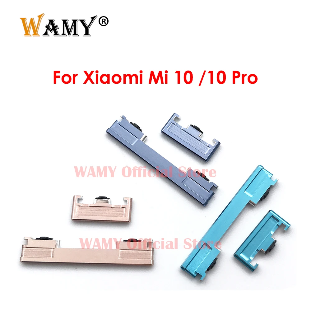 WAMY Side Power Key + Volume Button For Xiaomi Mi 10 Pro 10Pro / 10T Lite ON OFF Volume Up Down Replacement Repair Parts