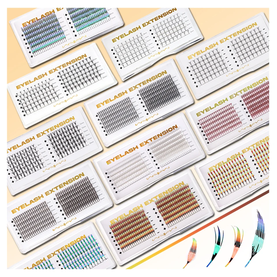 

AGUUD Fashion Colorful Silver Spire Eyelash Tinsel Aurora Anime Comic Lashes Shiny Glitter Comic Eyelash Extension for Christmas