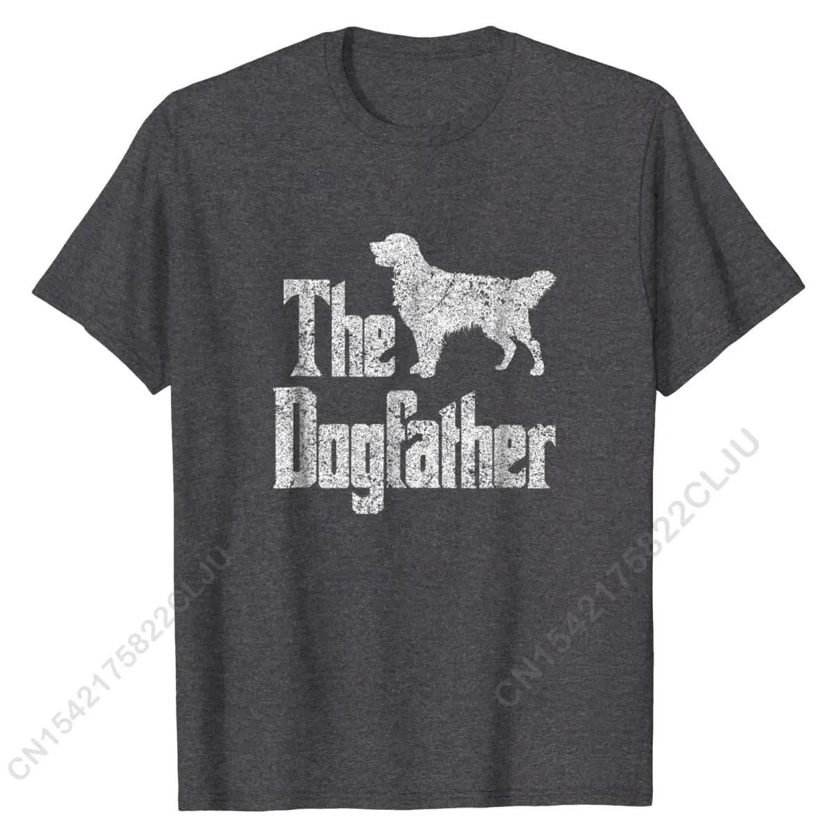 The Dogfather t-shirt, Golden Retriever silhouette, Dog Gift Cotton Tops Tees For Men Printed T Shirts Personalized Discount