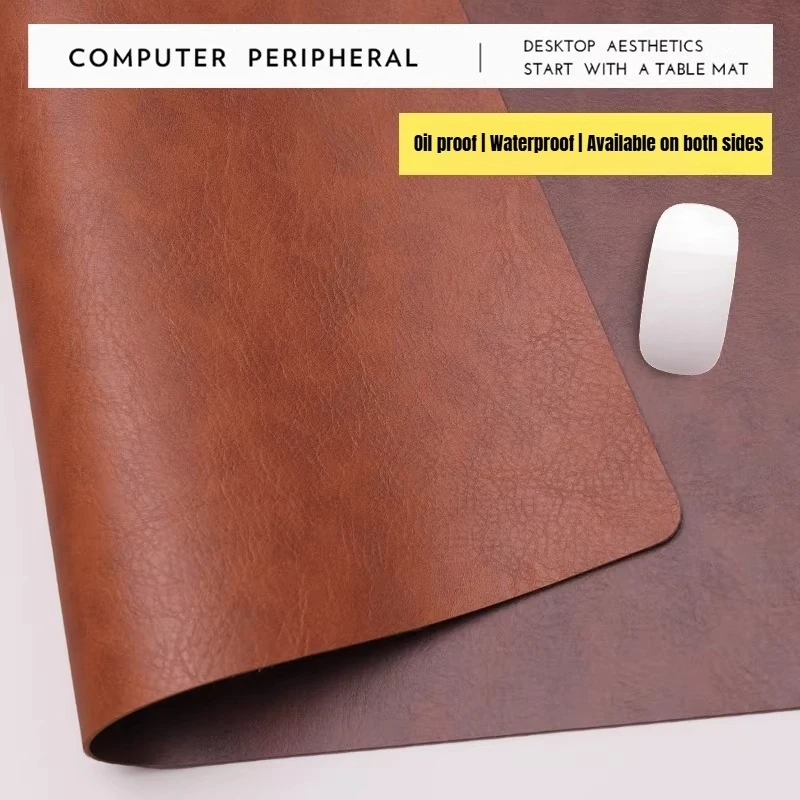 

Cowhide Texture Mouse Pad Made of PU Material High-end and Minimalist Style Oversized Desk Pad Office Desk Pad Game Accessories