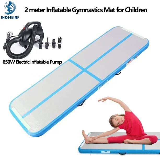 2 Meters Inflatable Gymnastics Air Track Tumbling for Children Air Track Floor Trampoline for Home Use/Training/Cheerleading