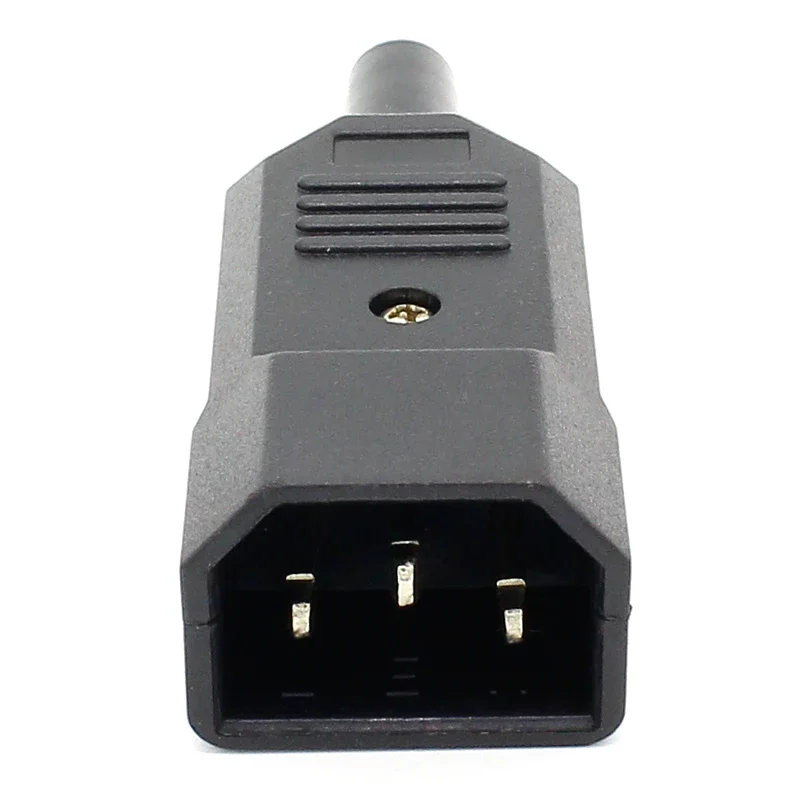 1pcs New Wholesale Price 10A 250V Black IEC C13 Male Plug Rewirable Power Connector 3 pin ac Socket