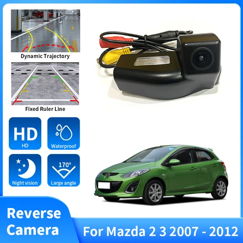Imagen 1 del producto Cámara de visión trasera HD impermeable para coche, sistema de aparcamiento, monitoreo inverso para Mazda 2 3 2007 2008 2009 2010 2011 2012