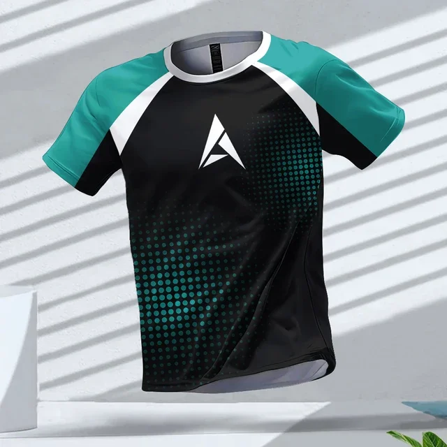 Running T-shirt Men's fitness new MMA short sleeve breathable quick drying T-shirt Sun protection sports training T-shirt