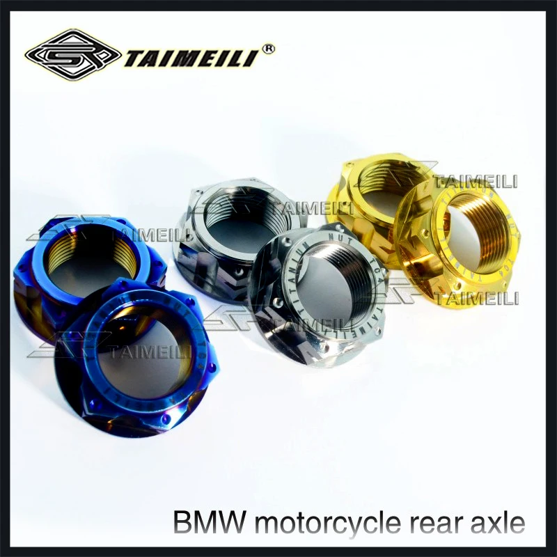 TAIMEILI Titanium alloy fancy nut m22x1.5/1.0mm m24x1.5/1.0 BMW RR Sanyang TMAX560 Honda motorcycle rear axle nut 1pcs