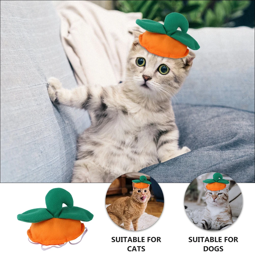 

1Pcs Pumpkin Shaped Cap for Cat Dog Halloween Pet Costume Accessory Adorable Party Headgear Cosplay Hood Comfortable Lightweight
