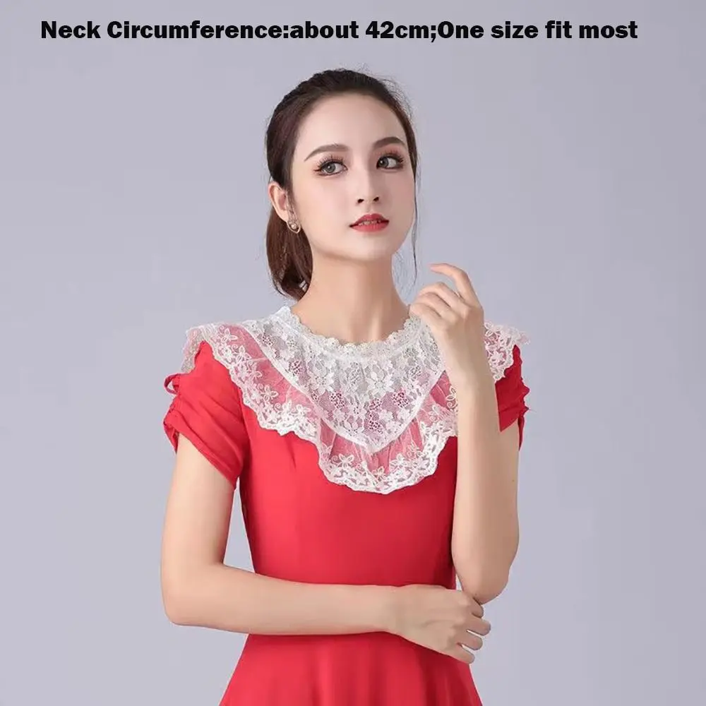 Neck Scarf Lace Fake Collar Black White DIY Lapel Half Shirt Ladies Cape Women Girls