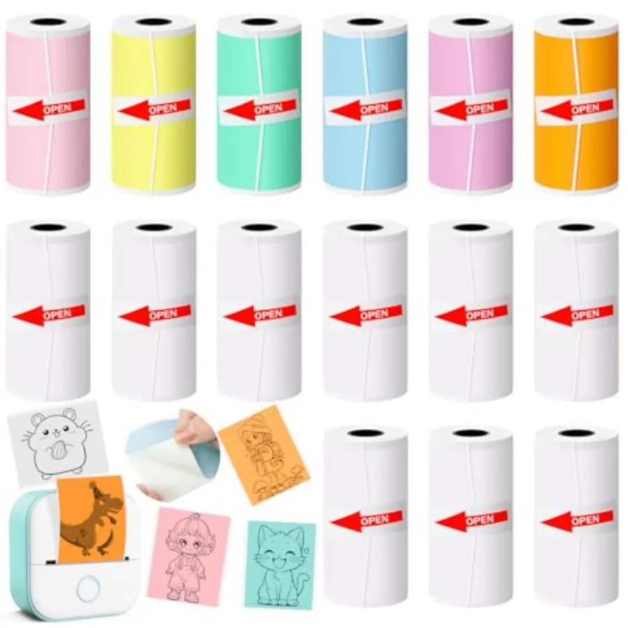 Colorful Self Adhesive Mini Printer Paper Rolls