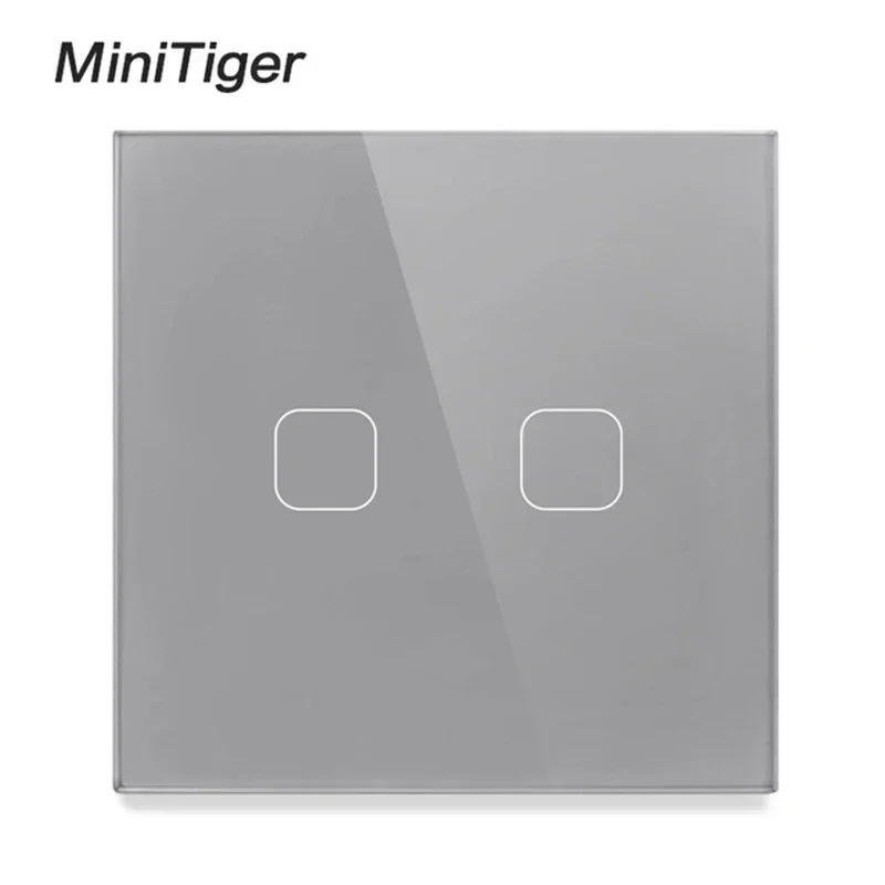 Aanraakschakelaar EU/UK standaard wit kristalglas paneel aanraakschakelaar, AC220V, 1 gang 1 manier, EU lichte muur touchscreen schakelaar