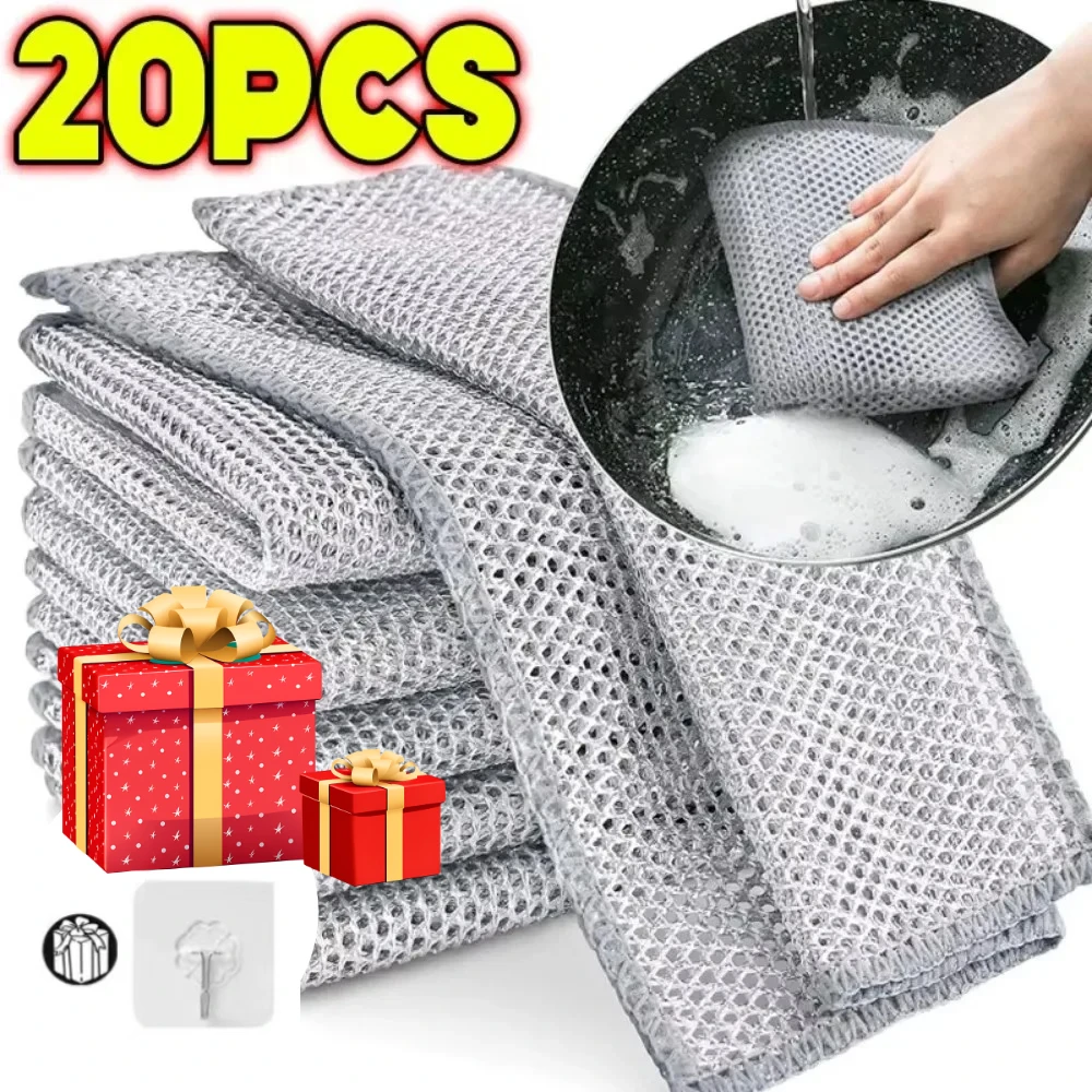 Magisch schoonmaakdoekje Verdikt dubbelzijdig Metaal Staaldraad Vodden Keuken Schotel Pot Wassen Doeken Handdoek Schoon Gereedschap