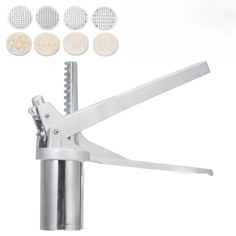 

# l Stainless Steel Manual Noodle Maker Press Pasta Machine Crank Cutter Fruits Juicer Cookware With 8 Pressing Moulds Making