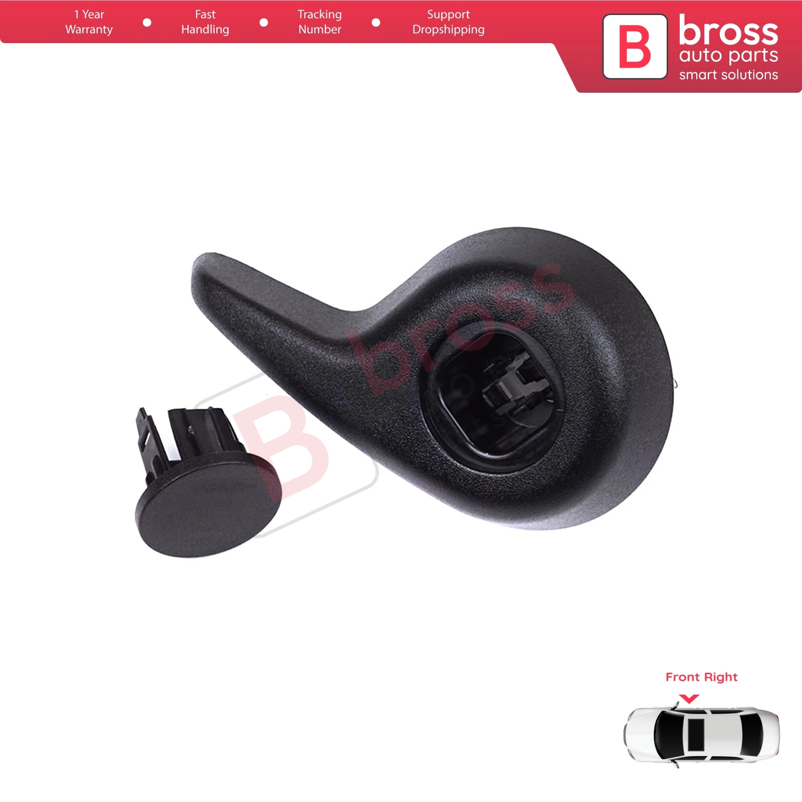 

BDP1421-2 Front Right Manual Seat Recliner Adjuster Handle Black for Renault Megane MK4 B9A K9A Talisman LP KP 2015-On