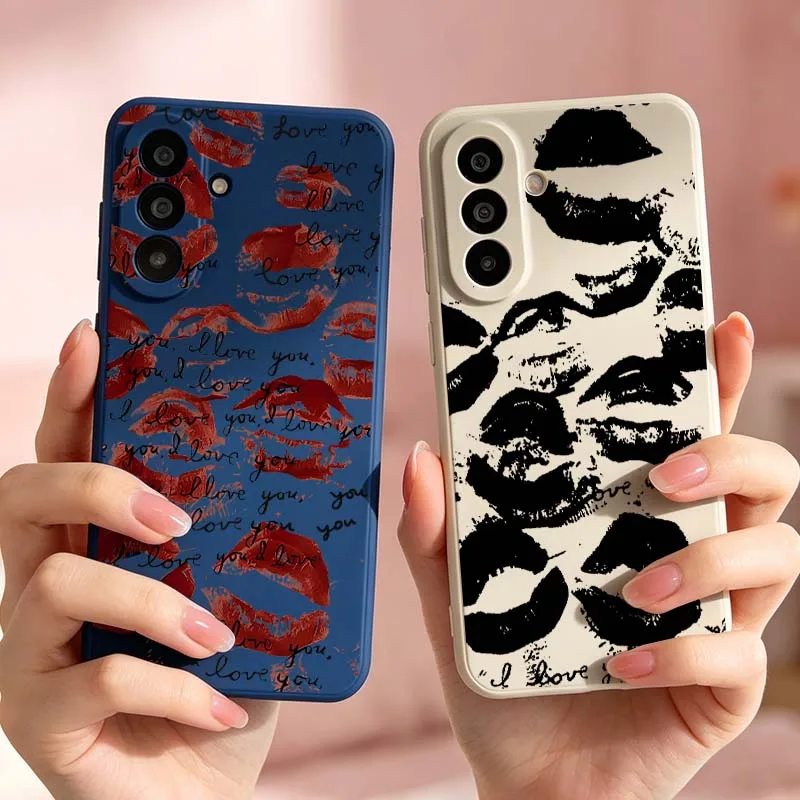 Red Lips Love Letters For For Samsung Galaxy A36 A35 A34 A33 A32 A30 A26 A25 A24 A23 A22 A21S A16 A17 Phone case Cover