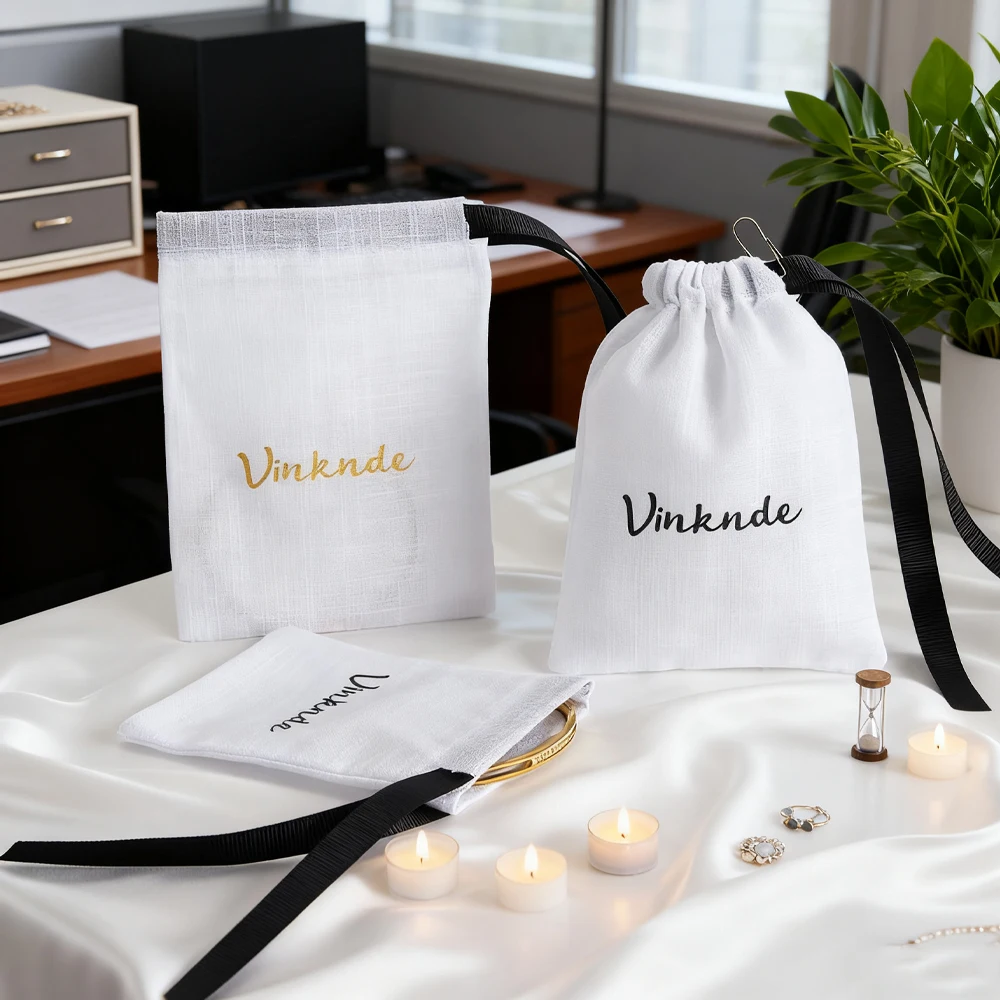 

50pack Custom Logo White Natural Muslin Bags Organic Cotton Single Drawstring Reusable Bag for DIY Craft Jewelry Soap Candy