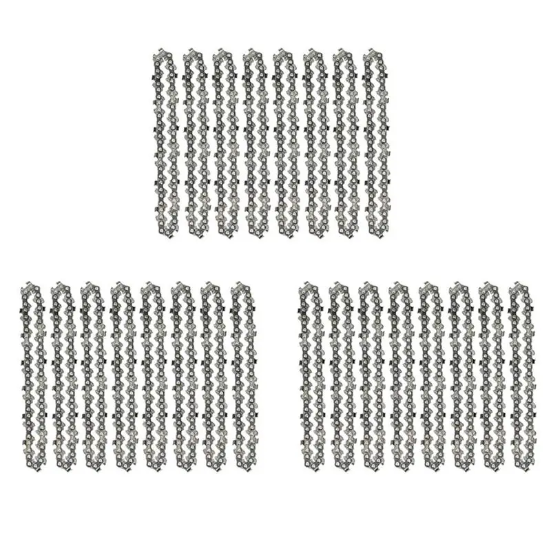 ABWZ-24 Pcs 4 Inch Mini Steel Chainsaw Chain Electric Pruning Saw Accessory Garden Tool Replacement