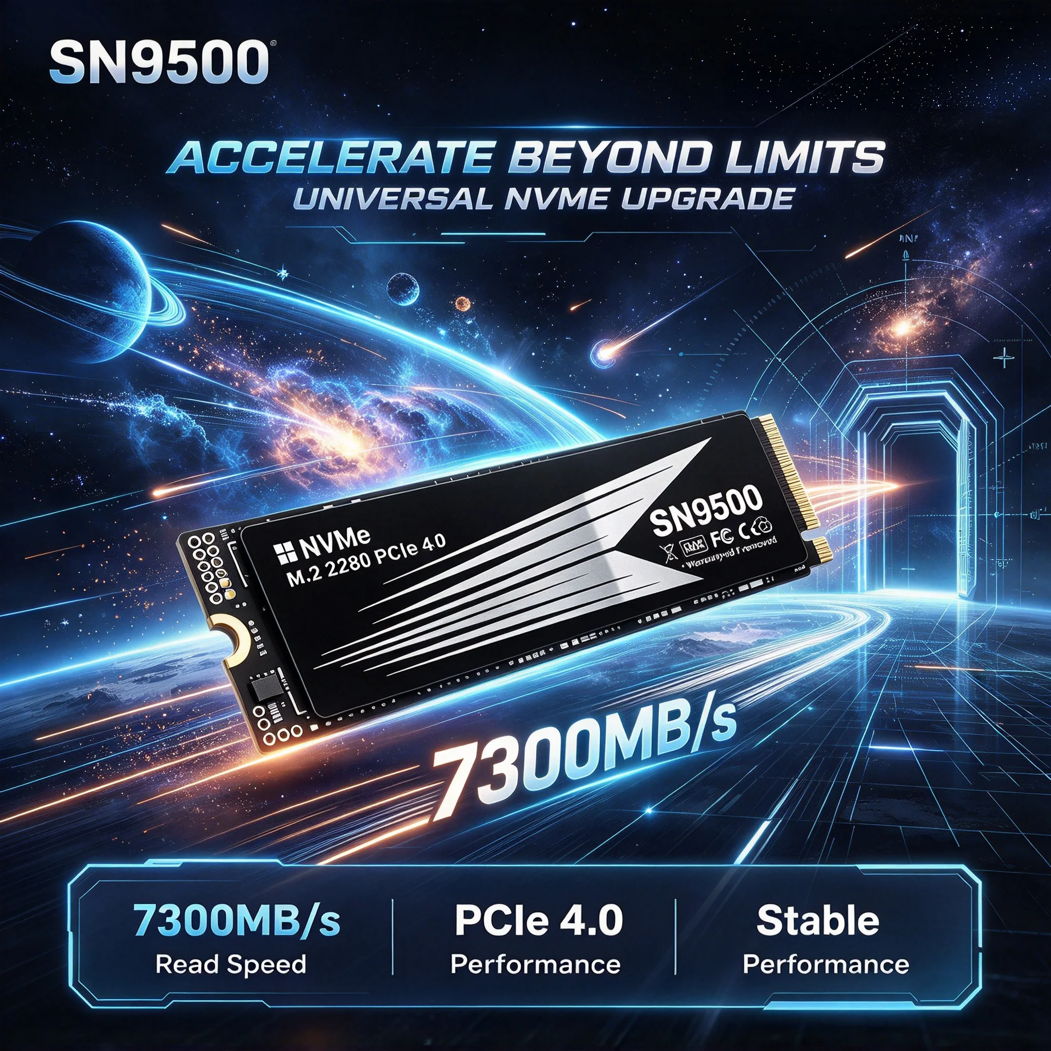 SN9500 Built-in M.2 NVMe SSD, 1TB/4TB/2TB/500GB, Fast Performance Storage, Desktop, PC, Laptop, Gaming. Quantum Plus.