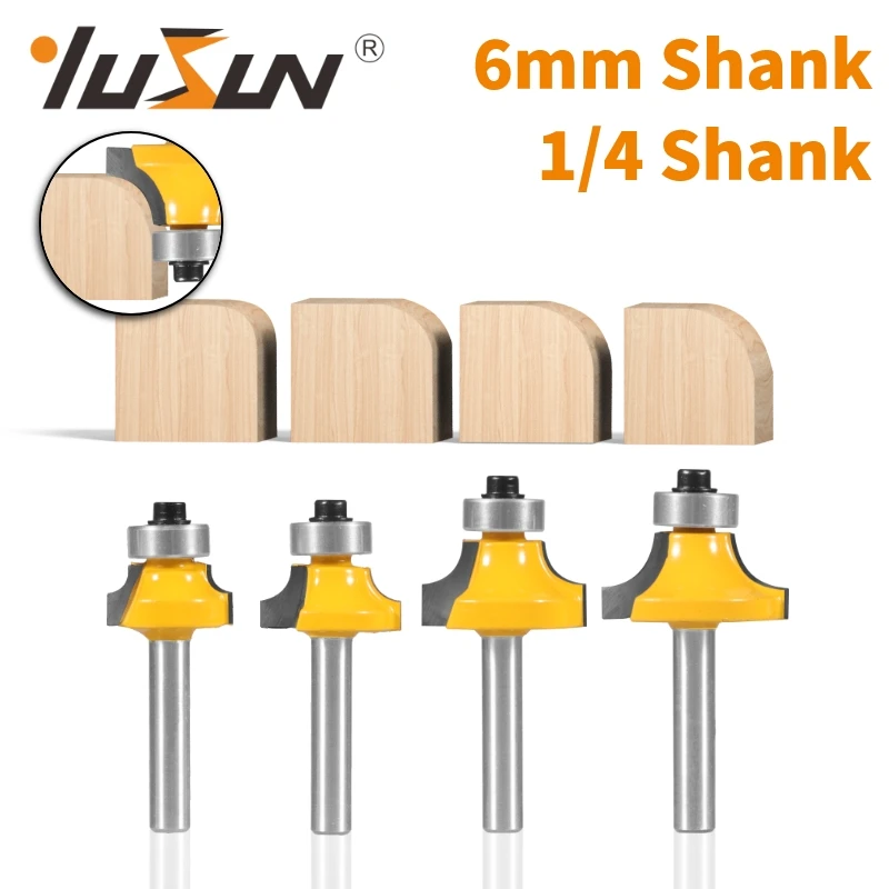 YUSUN  6MM 6.35MM Shank Corner Round Over  Router Bit Woodworking Milling Cutter For Wood  Face Mill