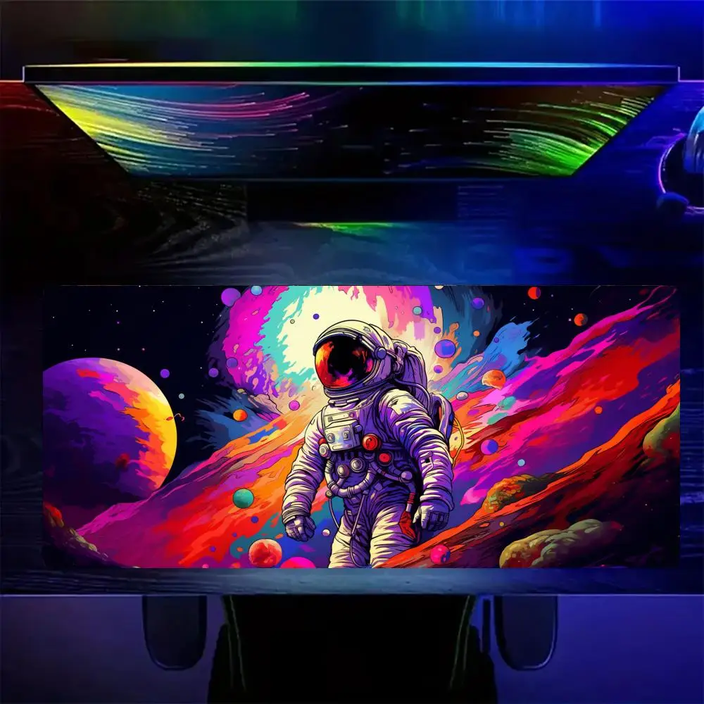 Visual Arts Cyber Astronaut Mouse Pad Gaming mats Non-Slip Desk Mat mouse carpet with Stitched Edge HD printing Office mat