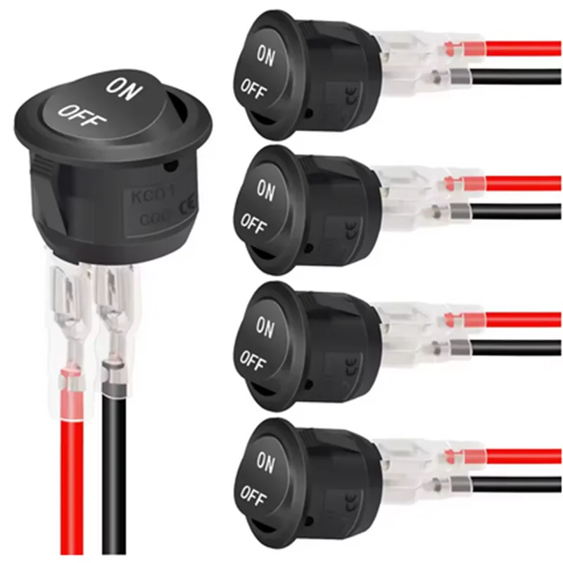 12V Ronde Tuimelschakelaar AC 6A/250V 10A/125V SPST 2 Pin 2 Positie Aan/uit Tuimelschakelaar voor Auto Boot Automotive RV Zwart