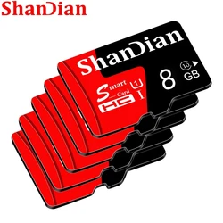 SHANDIAN Mini SD Card 4GB 8GB 16GB Class 6 Real Capacity 32GB Memory SD Card High Speed Smart SD Card TF Red suitable for camera