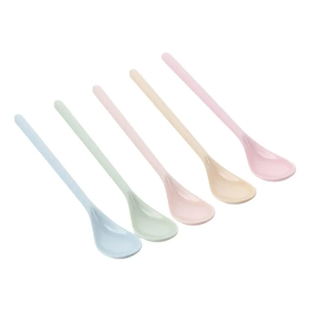 10 Pcs 18.5x3.0x1.8cm Melamine Long Handle Spoon Candy Color 7.2inch Plastic Mixing Spoons Coffee Stirring Spoons