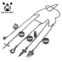 Hunter X Saber Kurapika GON FREECSS Killua Zoldyck Cosplay Costume Prop Metal Ring Accessories Alloy Chain Mens Rings Cartoon