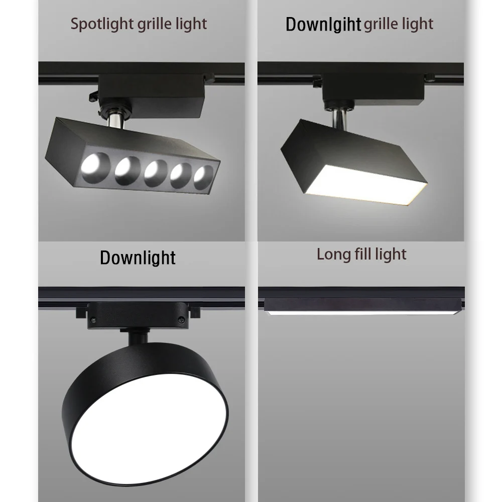 Luces de pista LED integradas, 10W, 12W, 18W, 24W, 30W, foco LED, Downlight para sala de estar, iluminación sin luz principal, serie de lámparas de