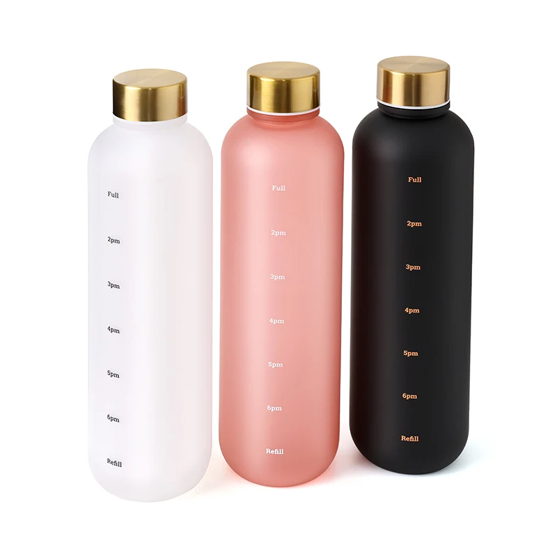 1000-ml-Flasche mit Zeitmarkierung, motivierend, wiederverwendbar, für Fitness, Sport, Outdoor, Reisen, Radfahren, auslaufsicher, BPA-frei, mattierte Flasche – Detail 7