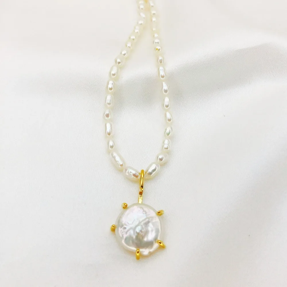 Spring Summer Temperament Fashion Irregular Cultured Pearl Necklace for Women Exclusive for Personalized Simple Clavicle Chain