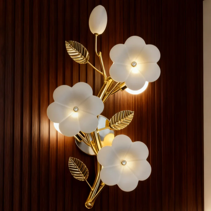 

Modern Home Decoration Flower Ceramic Wall Lamp For Bedroom Bedside Table Next To The Tv In The Living Room Wall Fitting Fixture
