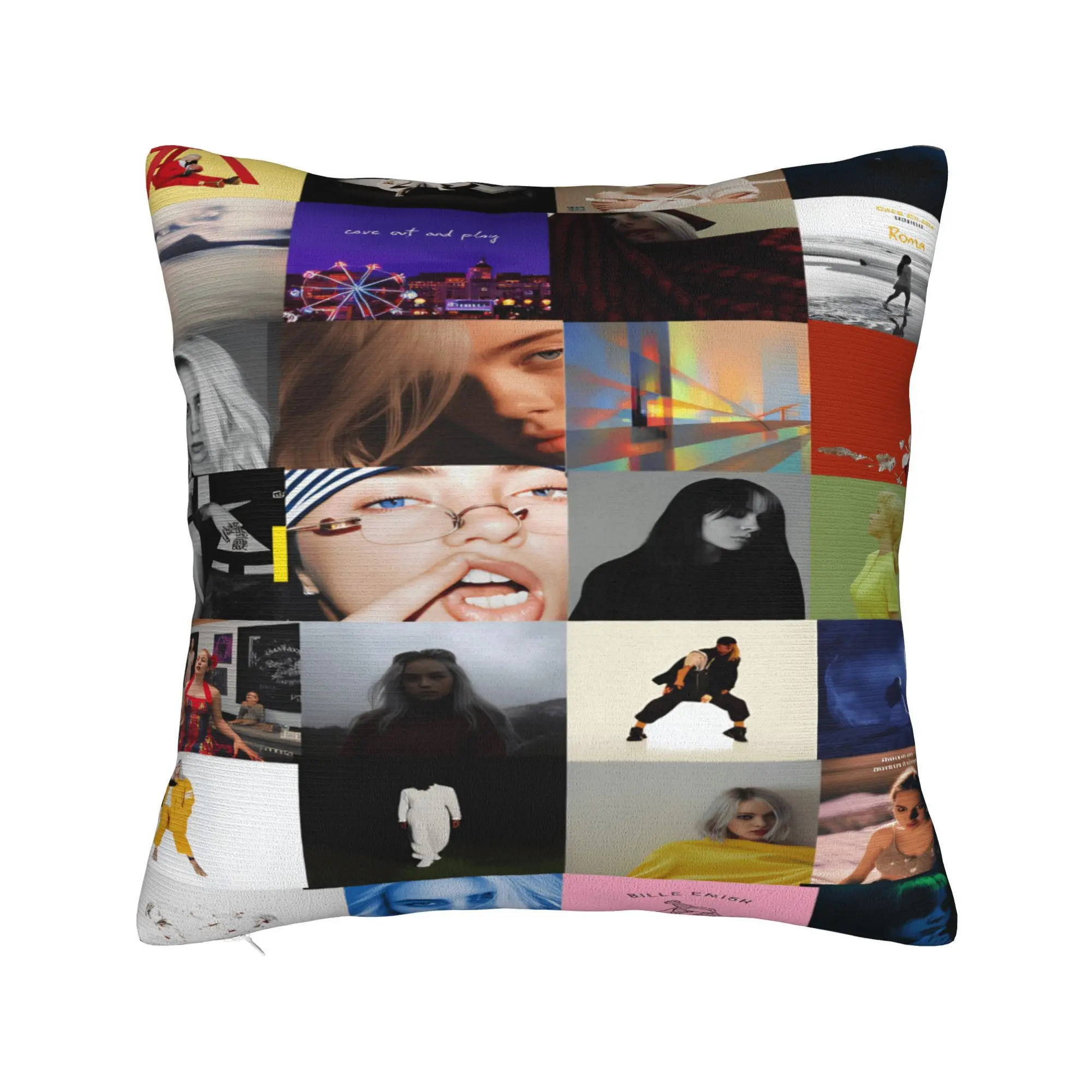 HIT ME HARD AND SOFT B-Billie E-Eilish Pillow Cover  Cute Funny Pillow Case For Sofa Home Decor Comfy Pillowcases Birthday Gift