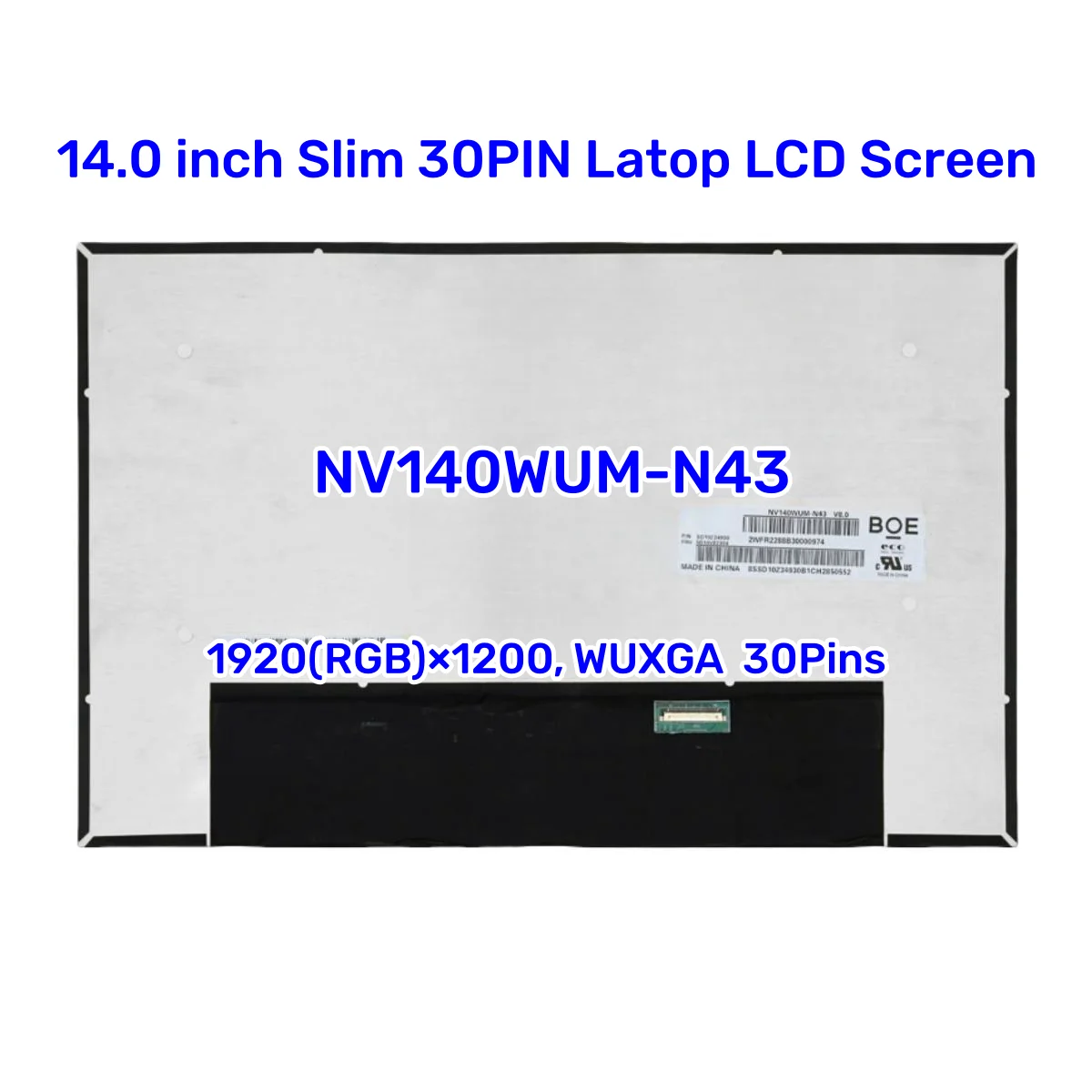 

Новый ЖК-экран для NV140WUM-N43 FRU 5D10V82394 FHD 1920x1080 IPS, светодиодная панель дисплея, замена матрицы 14,0 дюйма, тонкий 30 контактов