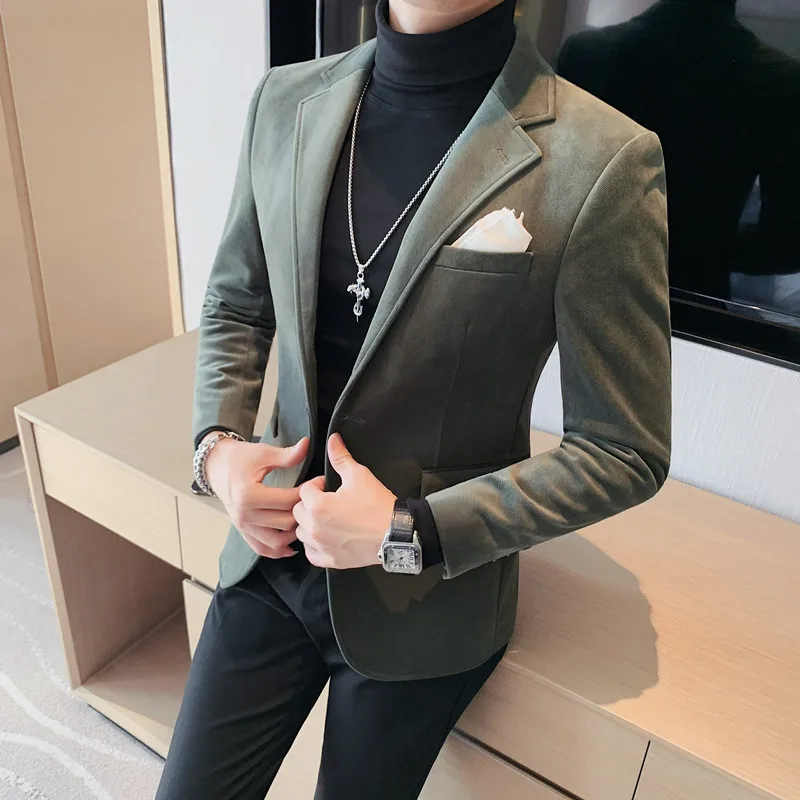 slim fit dress slacks Tan Coat for Men