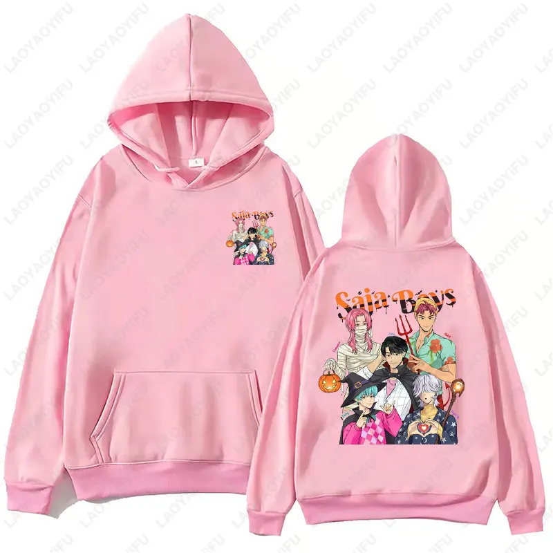 سويت شيرت جرافيك للأولاد من Kpop Demon Hunters Saja Boys هدية لمحبي الرسوم المتحركة بلوفرات الشارع للجنسين بقلنسوة بكتف منسدل