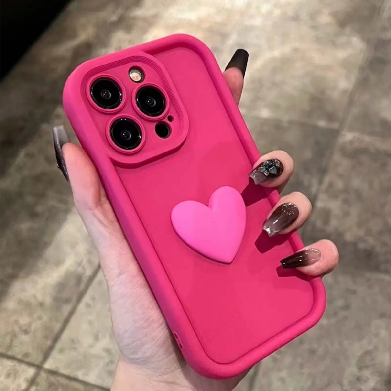 Funda de teléfono de silicona con forma de corazón de amor 3D para iPhone 17Air 17 16 15 13 12 11 14 Pro Max X XR XS, funda trasera de caramelo a prueba de golpes