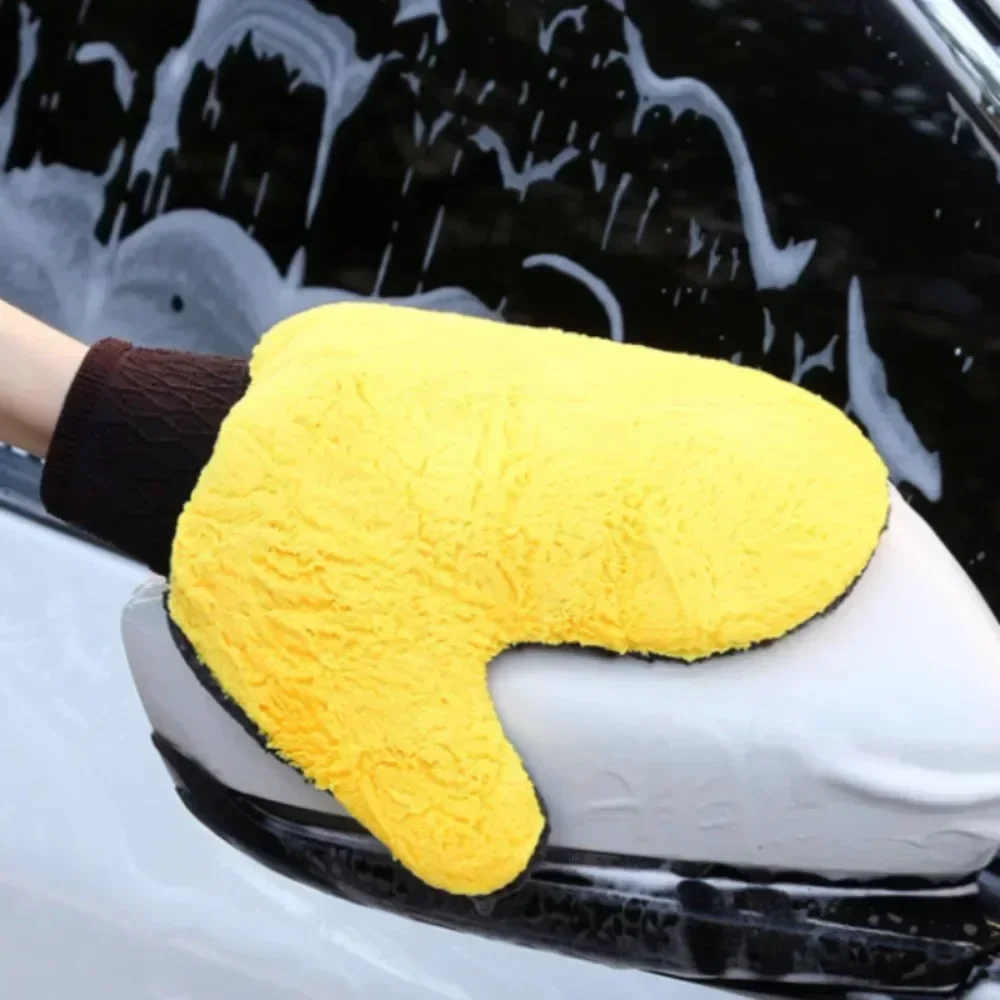 Car Wash Washing Glove Plush Microfiber Car Cleaning Towel Car-styling Water Absorption Glove