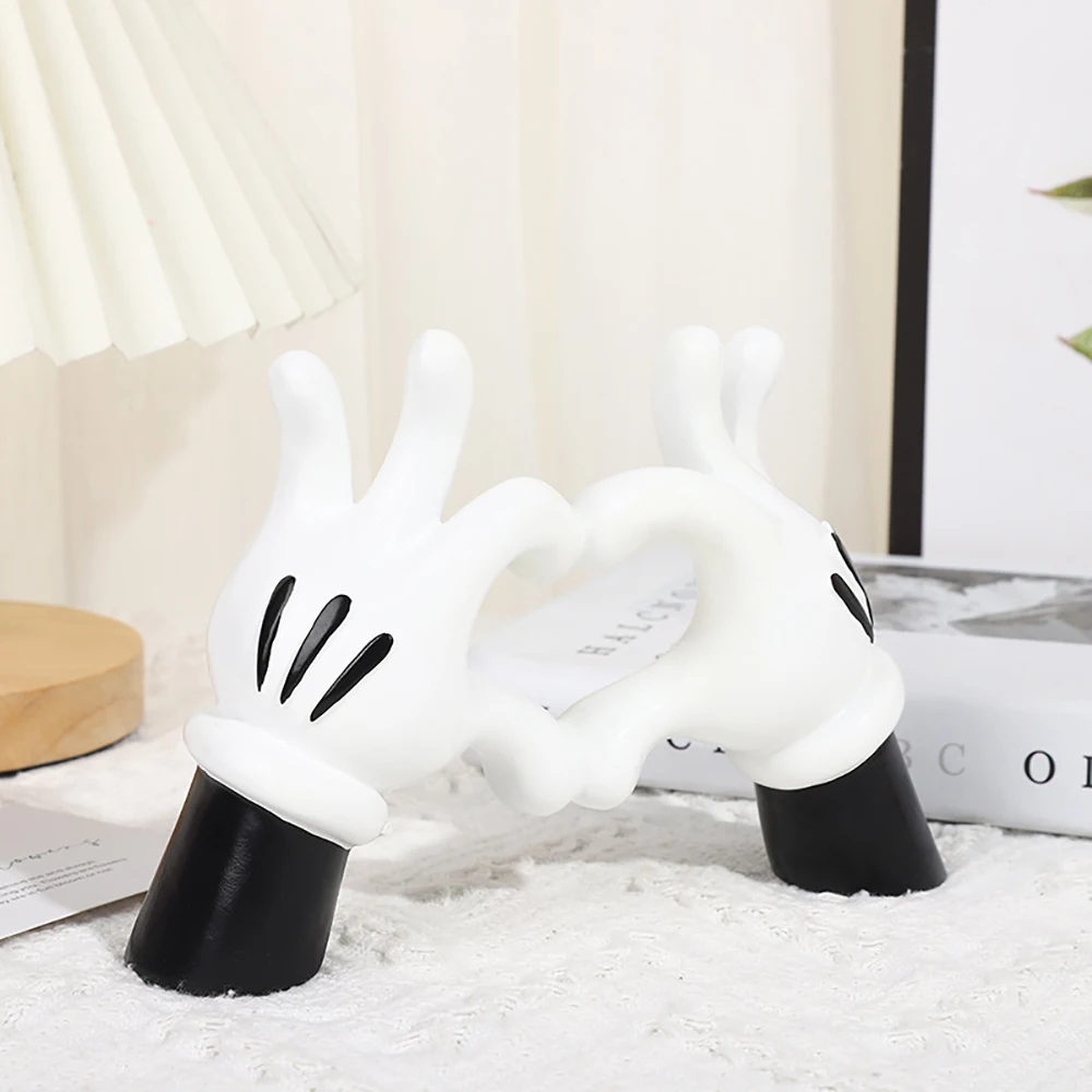 Black-white Resin Love Gesture Statues Sculptures Desktop Ornament Sculpture Figurines Modern Art Crafts Office Home Decoration view 4