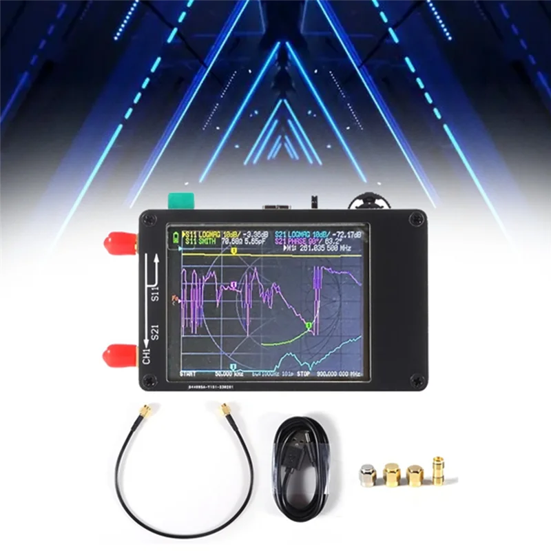 Versão atualizada multifuncional do analisador de antena de rede vetorial mf vhf uhf com analisador de cartão sd fácil instalação