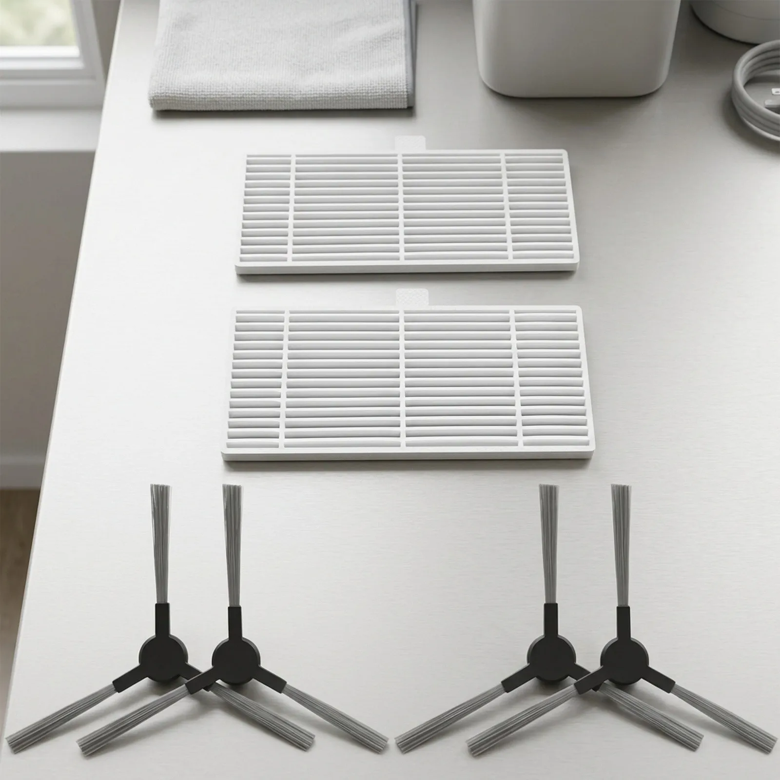 Side Brushes and Filters for EICOBOT BR150 Robot Vacuum Cleaner Replacement Set Designed for Easy Installation and Long Term Use
