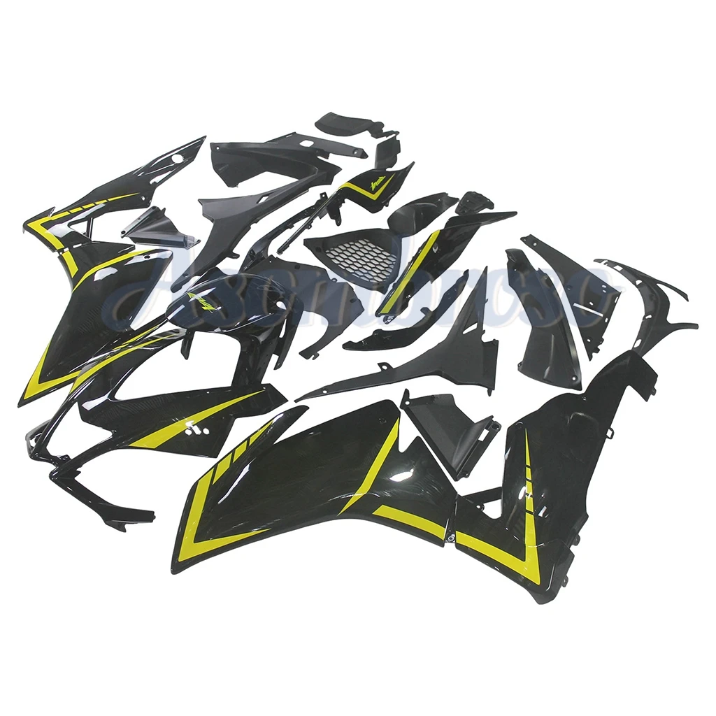 Injection Bright Black Fairing kit For Aprilia RS1000 2009 2015 RSV4 2011 2012 2013 2014 2010 lines in yellow