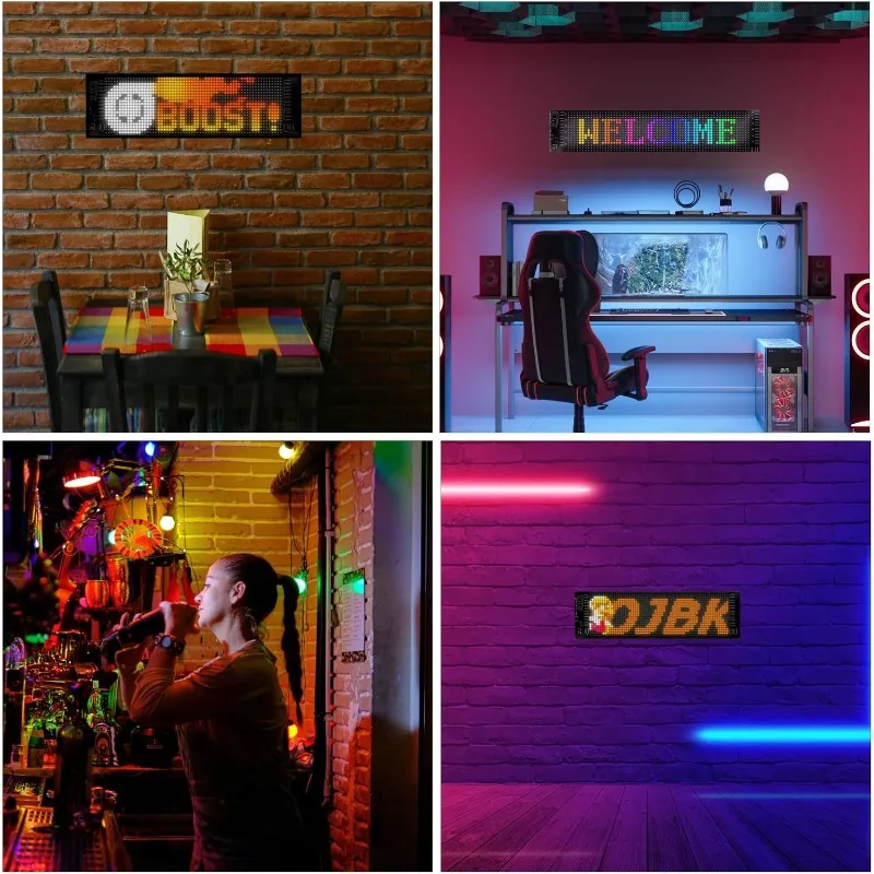 Devil's Eye RGB Car Sign Rogrammable Flexible LED Screen Matrix Panel Night Light for Store Hotel Bar/Truck Accessor