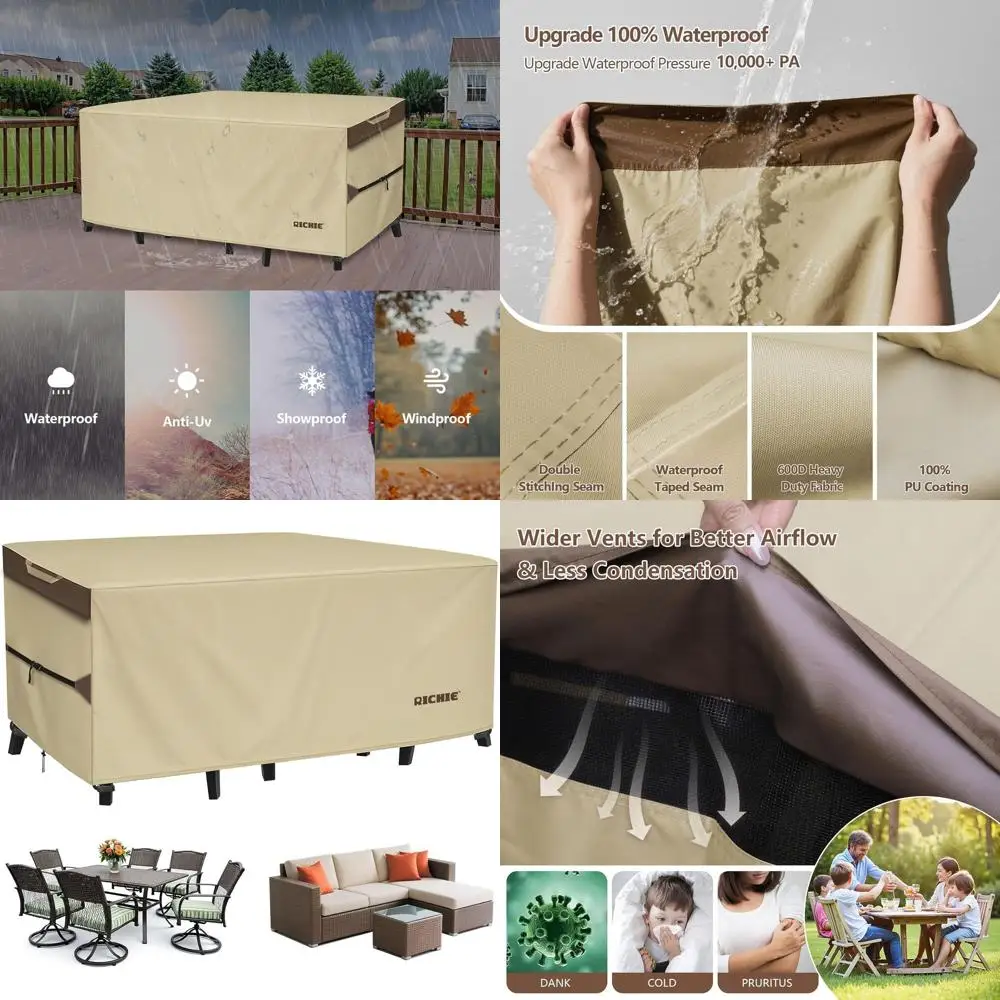 

All-Season Heavy-Duty 600D Canvas Patio Furniture Cover, 96L x 44W x 28H Inches