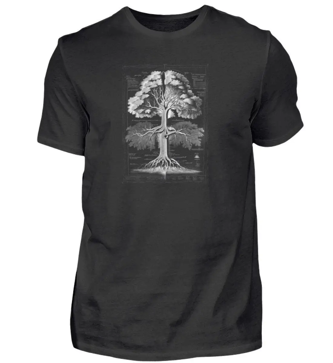 Tree Diagram T Shirt Men Nature Print Anatomy Man Forest